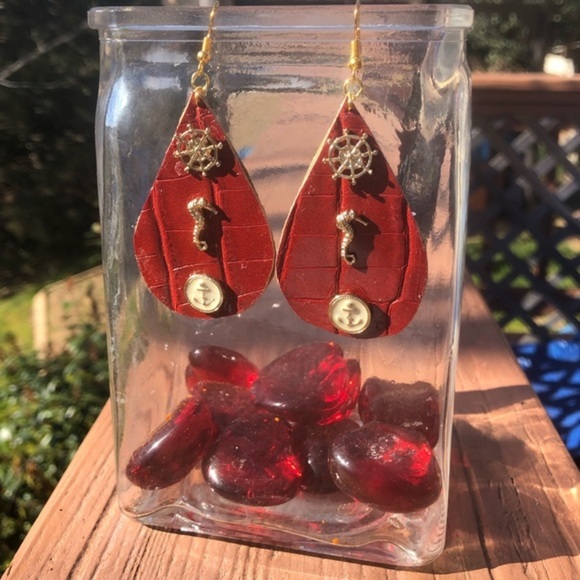 Faux Leather Earrings - Picture 2 of 3
